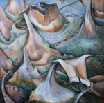 Palmvaren, olie op doek, 70 x 70 cm    